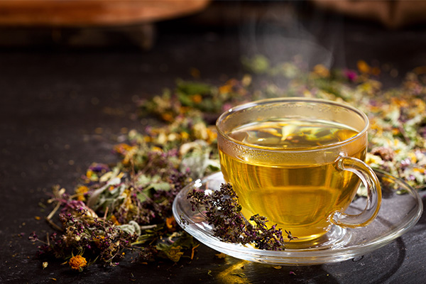 Photo of steaming tea in a cup.